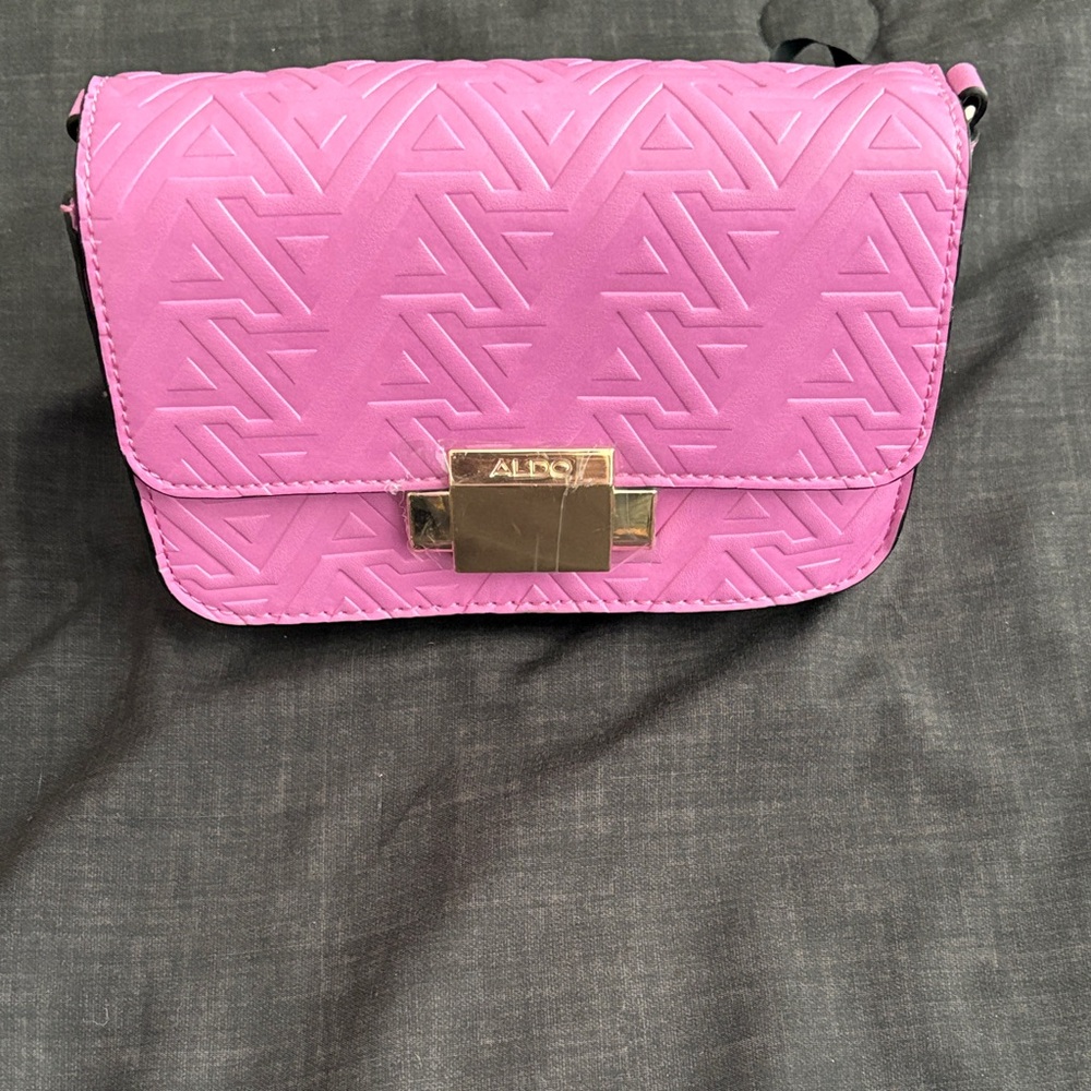 Aldo Vibrant Pink Embossed Mini Crossbody Bag